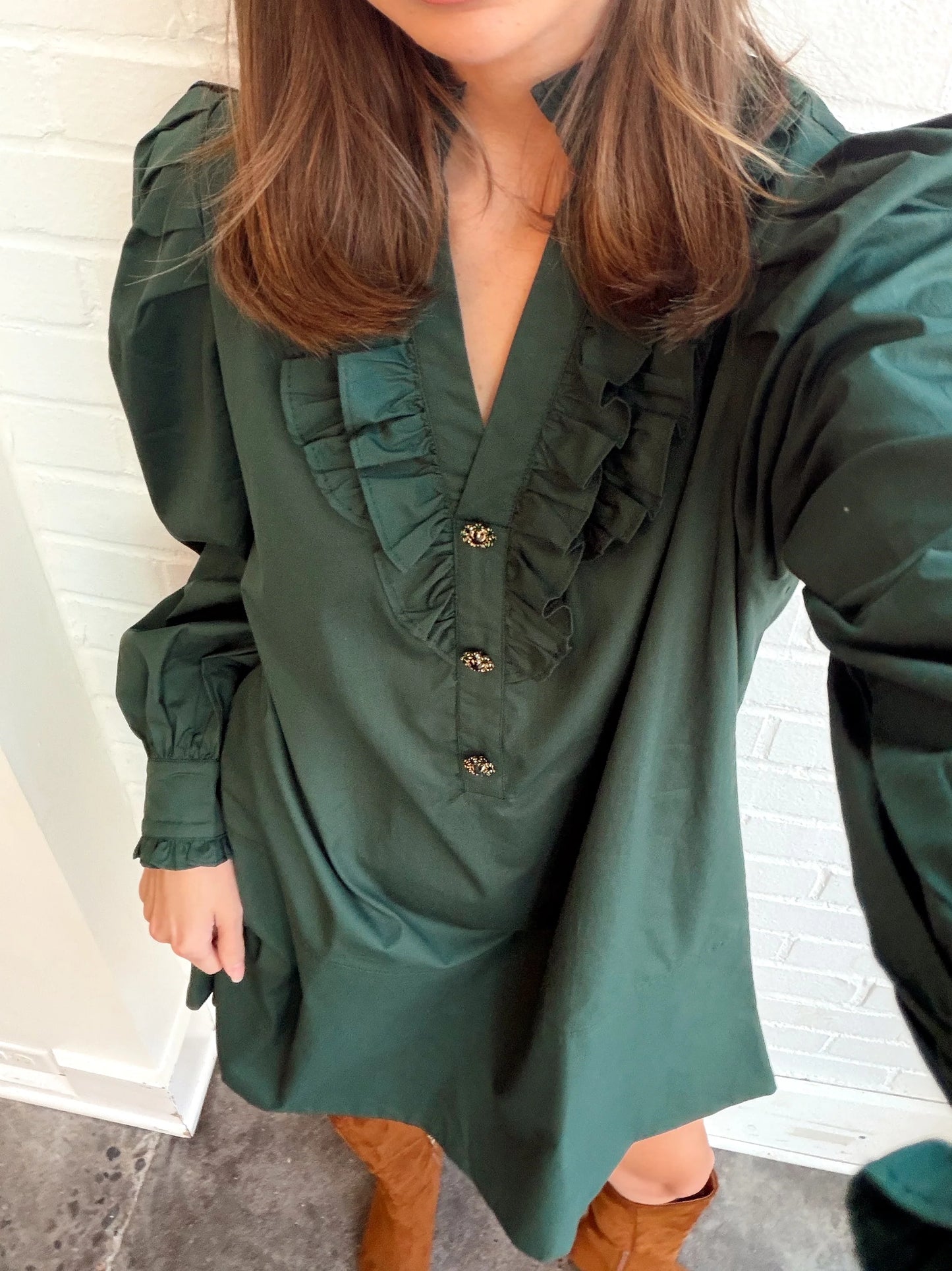 RUFFLE DETAIL MINI DRESS