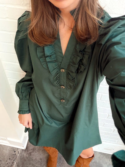 RUFFLE DETAIL MINI DRESS