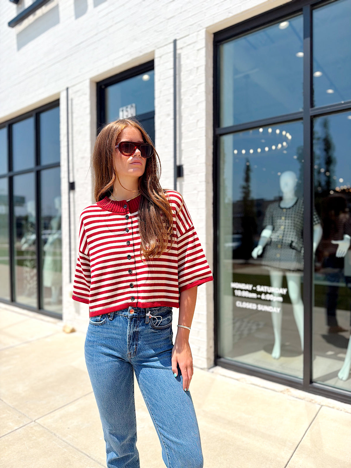 NATALIE STRIPE LOOSE KNIT TOP