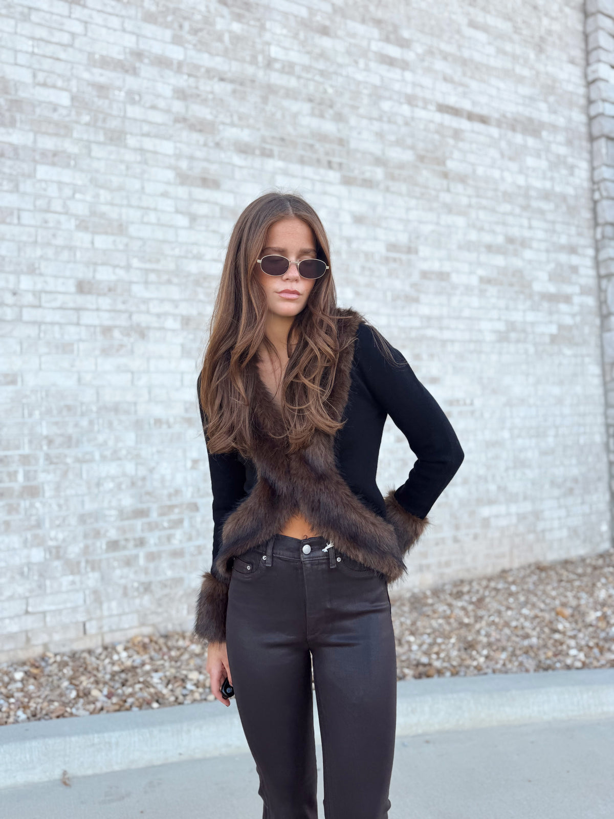 TERRA FAUX FUR CARDIGAN