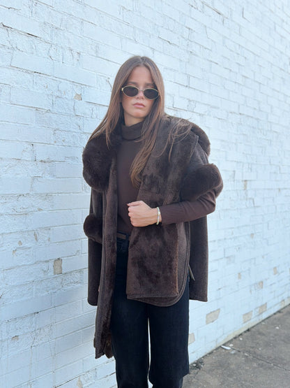 FUR COLLAR CAPE