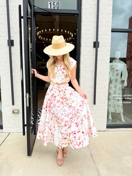 LOLA PRINT MIDI SKIRT