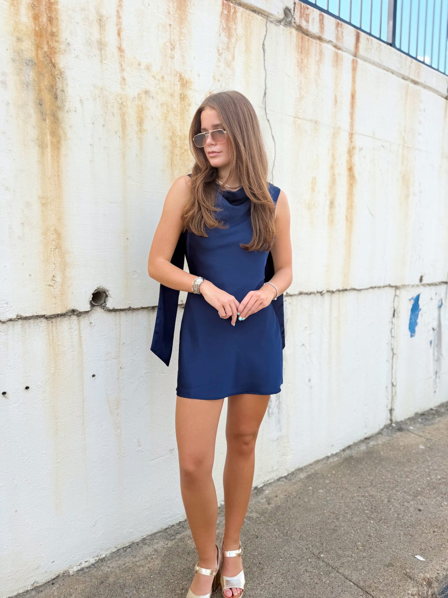 COWL NECK SCRAF DRESS