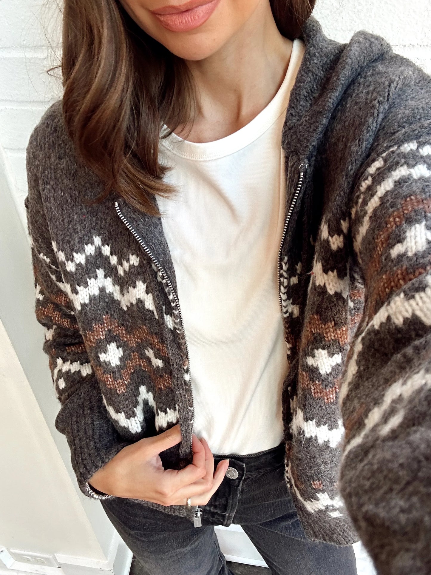 ZIP-UP FAIRISLE HOODIE