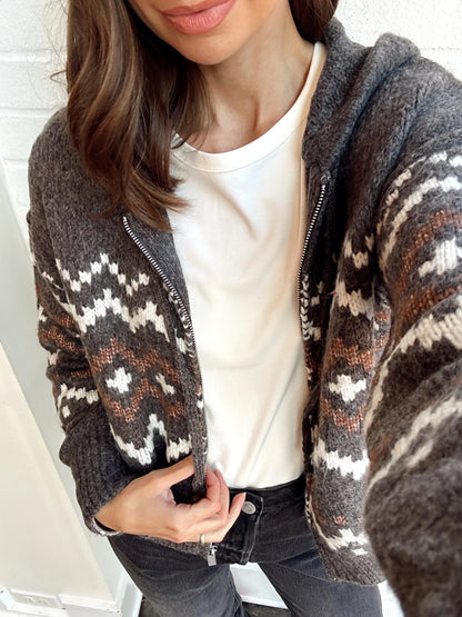 ZIP-UP FAIRISLE HOODIE