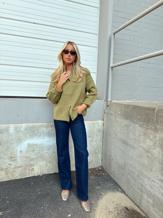 HIGH NECK KNIT CARDIGAN