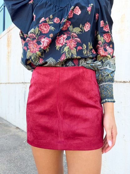 LIAN MINI FAUX SUEDE SKIRT