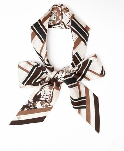 LOST PATTERN X LEATHEROLOGY SILK TWILL SKINNY SCARF