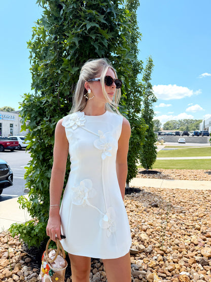 REINA 3D FLORAL MINI DRESS