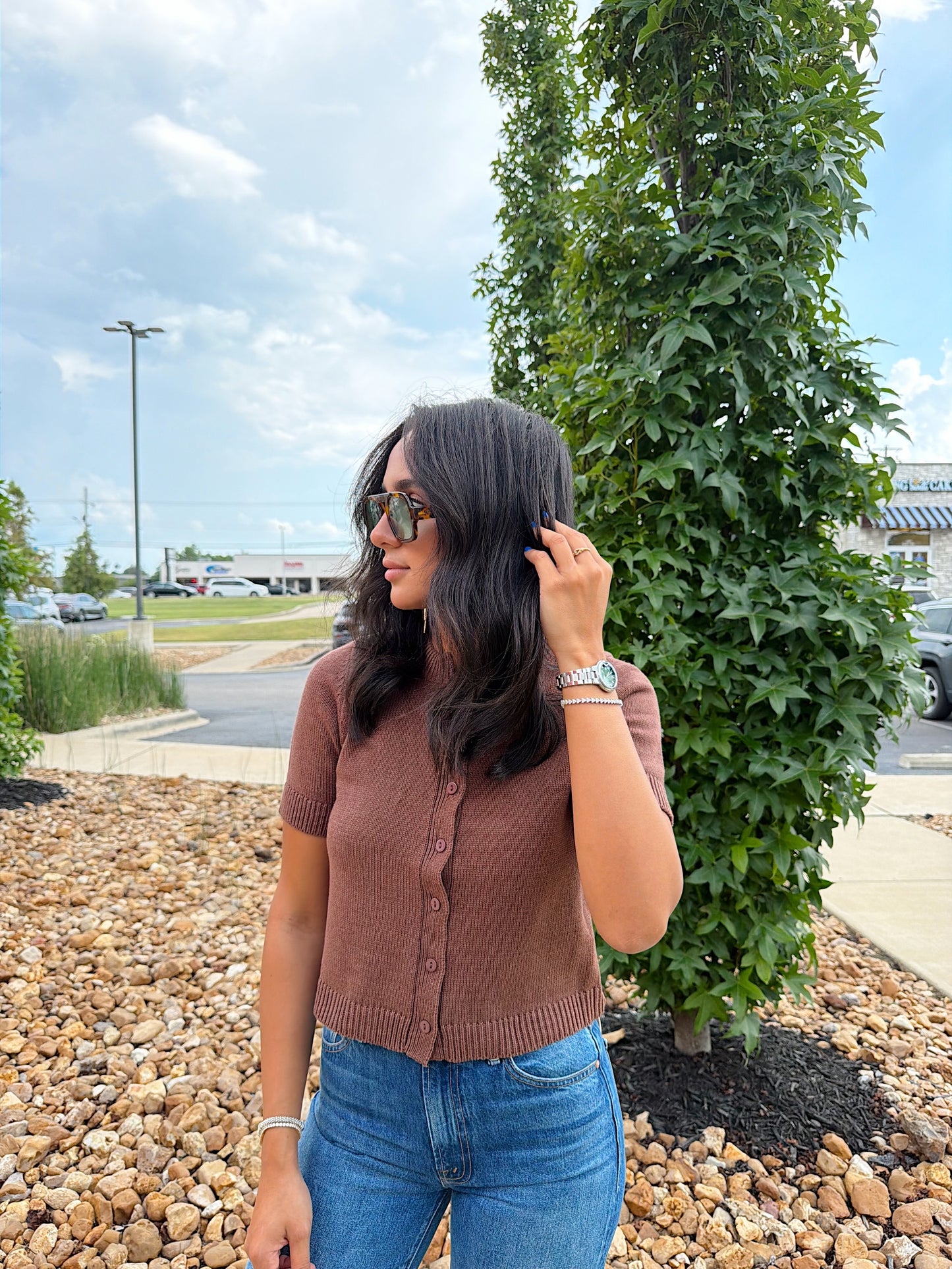 LEIA SHORT SLEEVE KNIT TOP