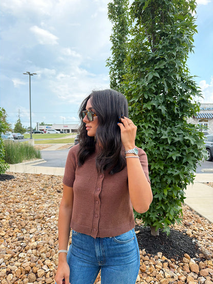 LEIA SHORT SLEEVE KNIT TOP