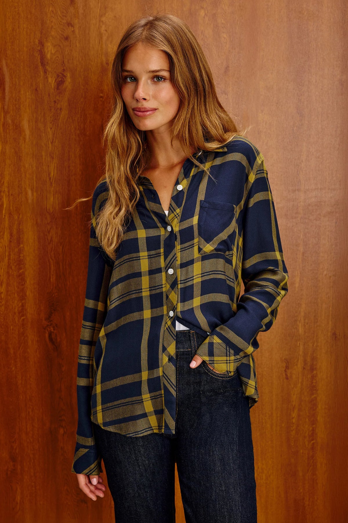 HUNTER PLAID BUTTON UP