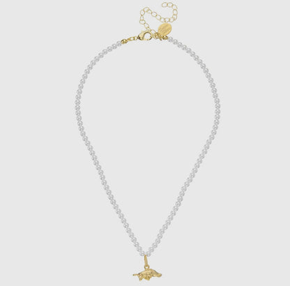 MINI RAZORBACK BEADED PEARL NECKLACE