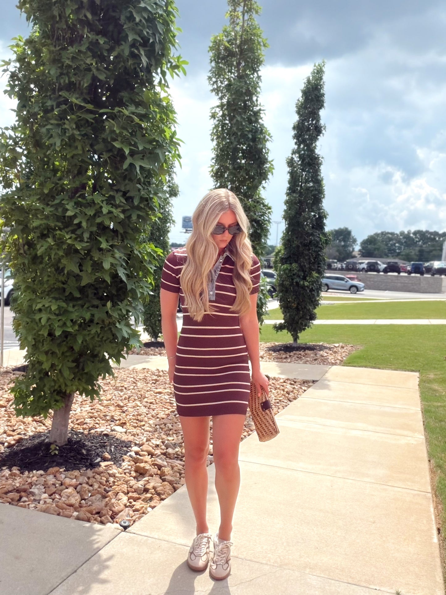 CECELIA STRIPE COLLARED DRESS