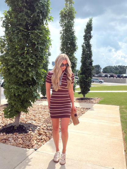 CECELIA STRIPE COLLARED DRESS