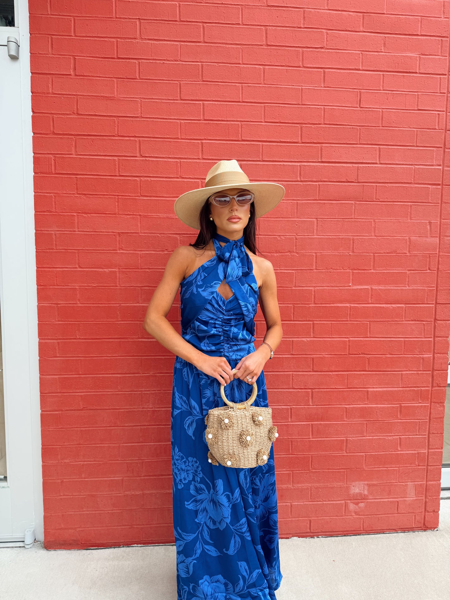 CIARA HALTER FLORAL MAXI DRESS