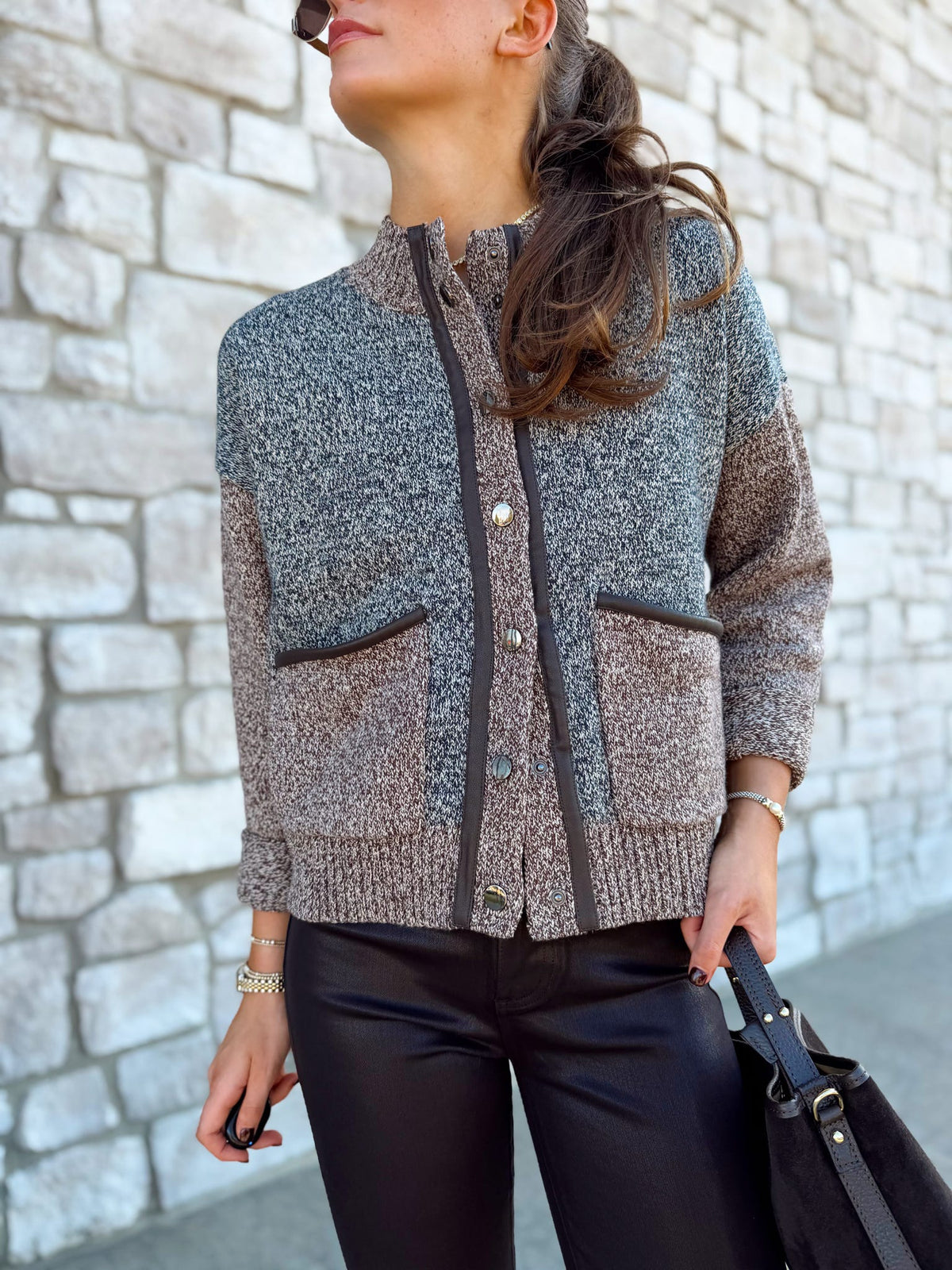 ORAL MIXED MARLED OVERSIZED SWEATER
