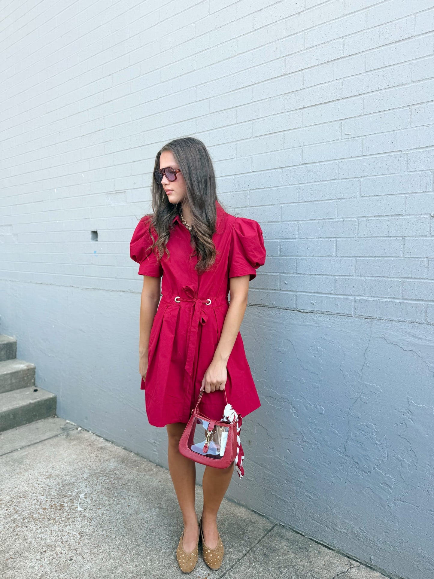 TARA MINI DRESS W/ CINCHED WAIST TIE