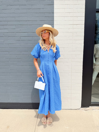 BUTTON UP MIDI DRESS