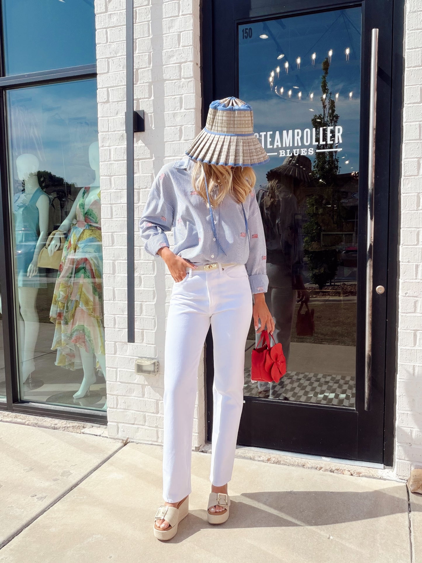 STRIPED FLAG OVERSIZED BUTTON DOWN
