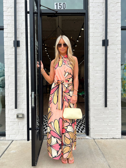CROSSOVER HALTER DRESS