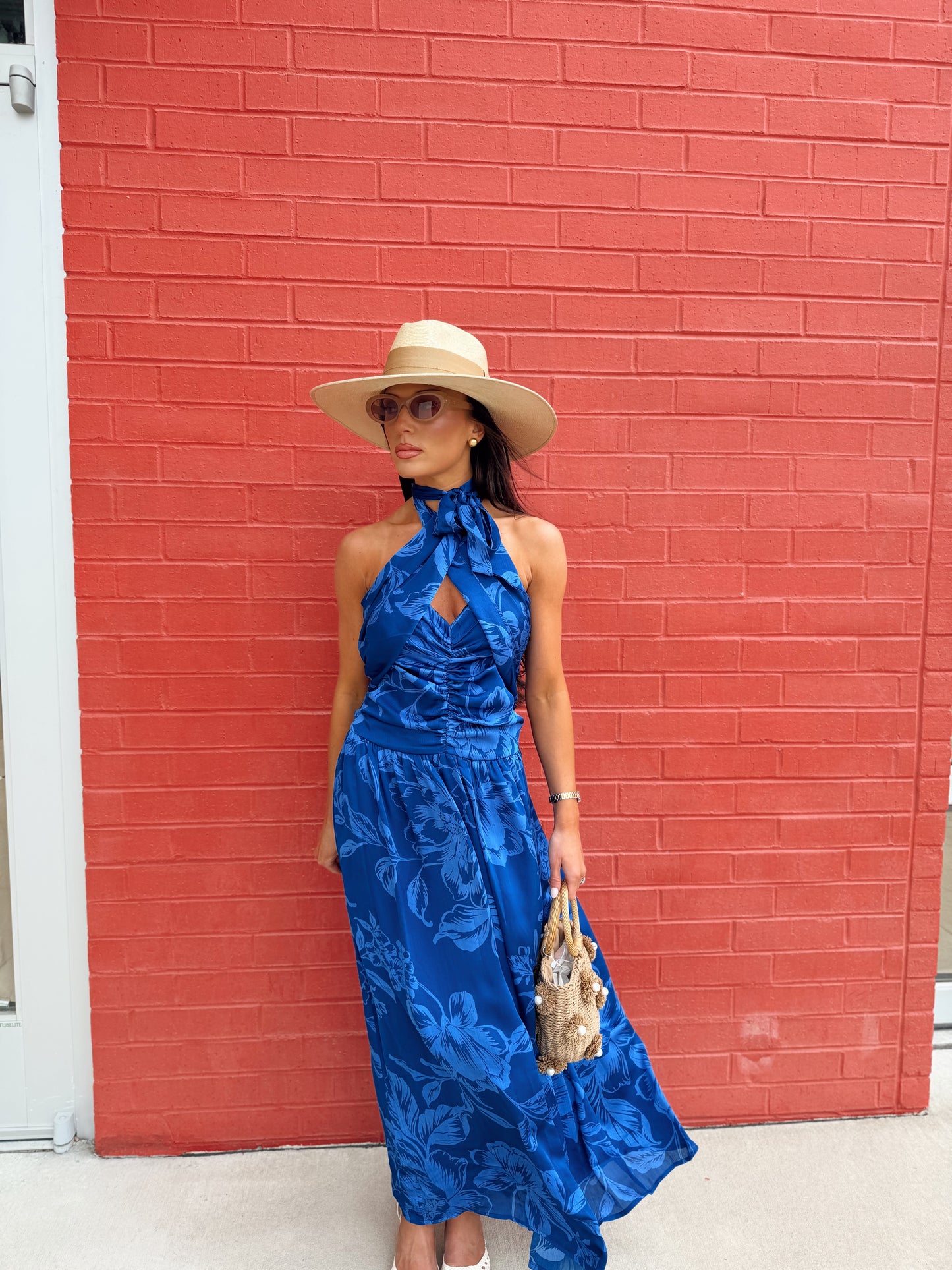 CIARA HALTER FLORAL MAXI DRESS