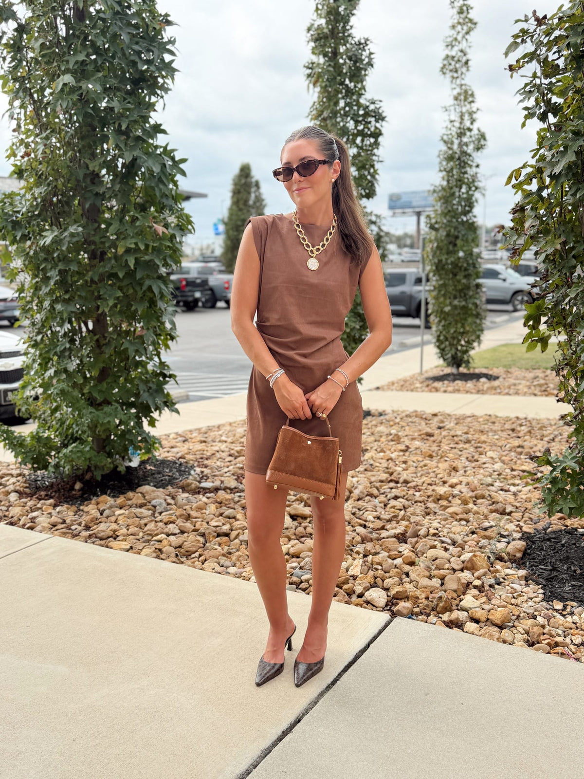 SHOULDER PAD MINI DRESS