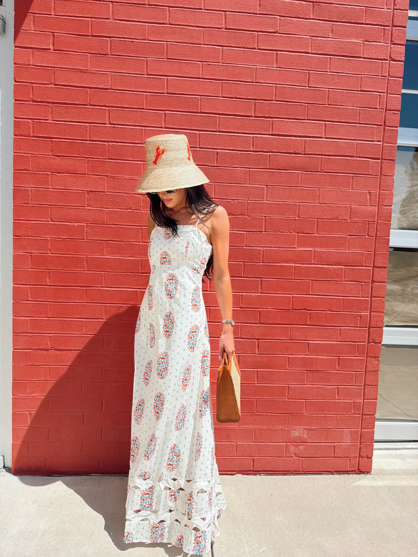 FLORAL DETAIL MAXI DRESS WITH RIC RAC DETAILING