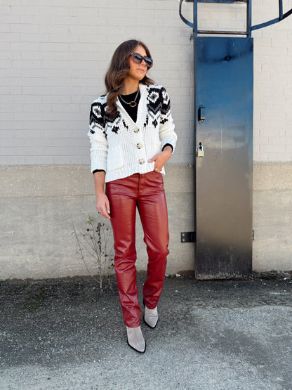 90s PINCH WAIST LONG LEATHER