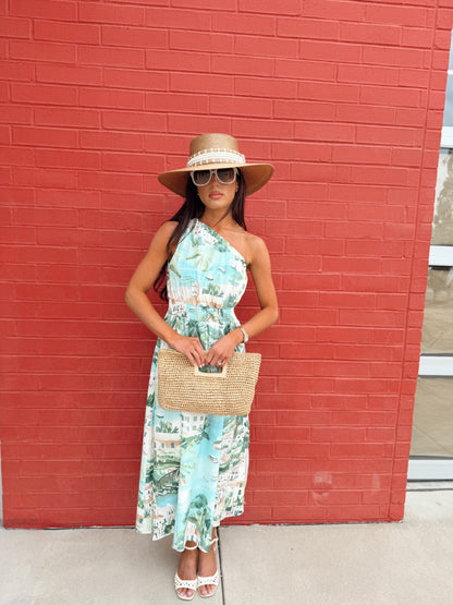 PITI TOWN SMOCKED MIDI DRESS
