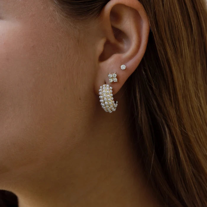 STUDDED PEARL HOOP