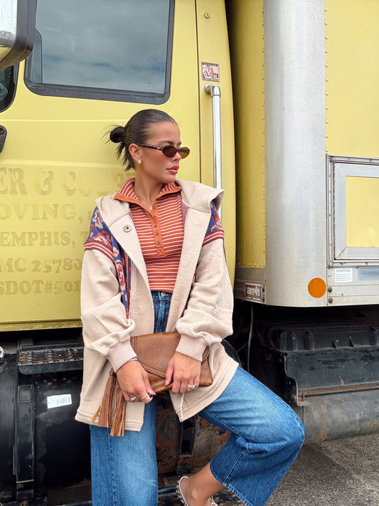 BOWERY BUTTON UP SWEATSHIRT