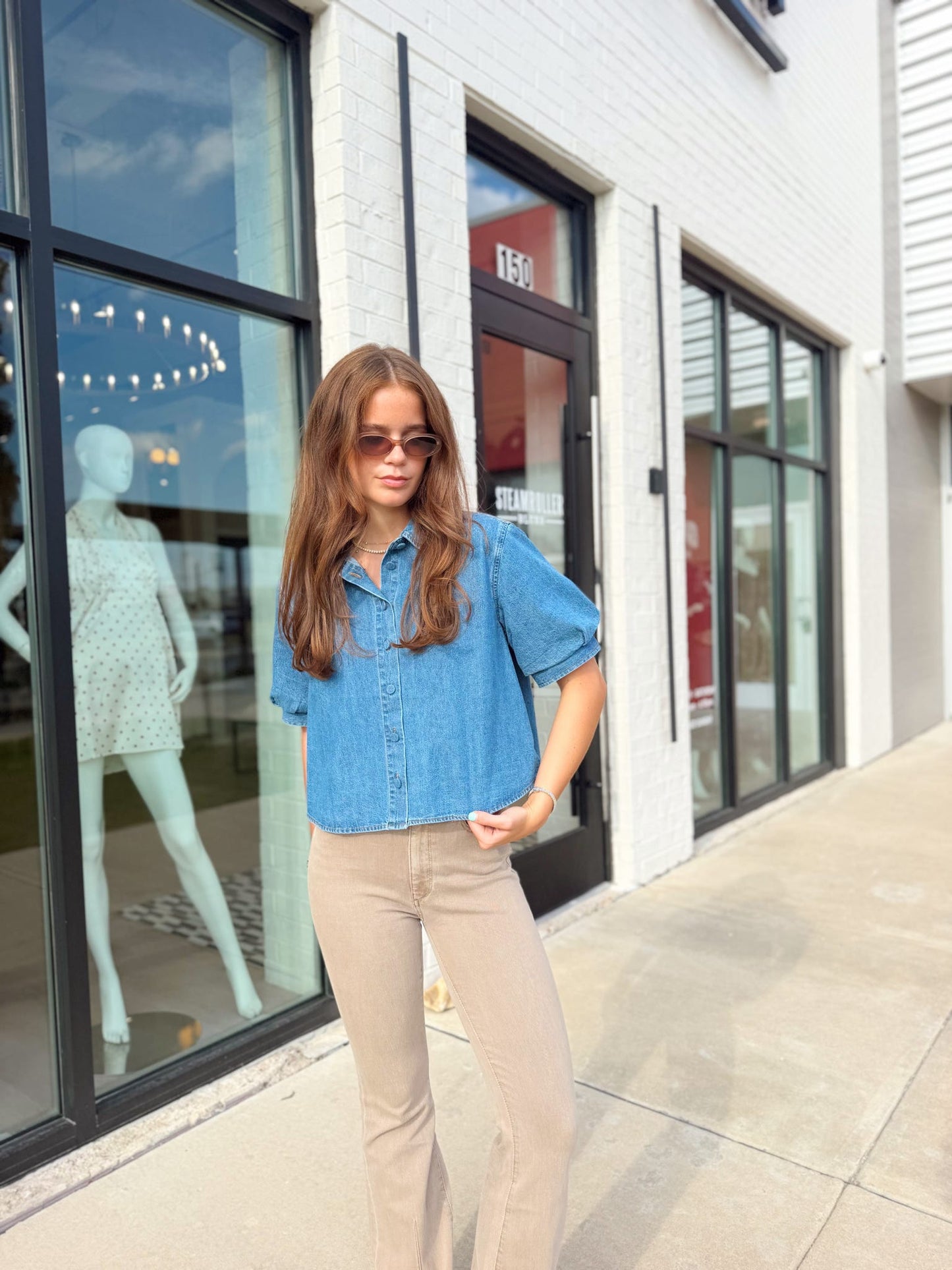 VALERIE DENIM SHORT SLEEVE