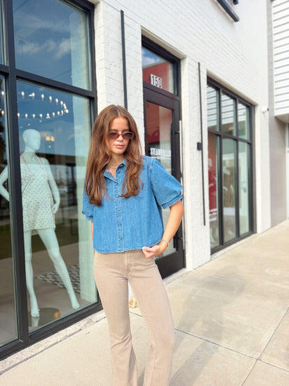 VALERIE DENIM SHORT SLEEVE