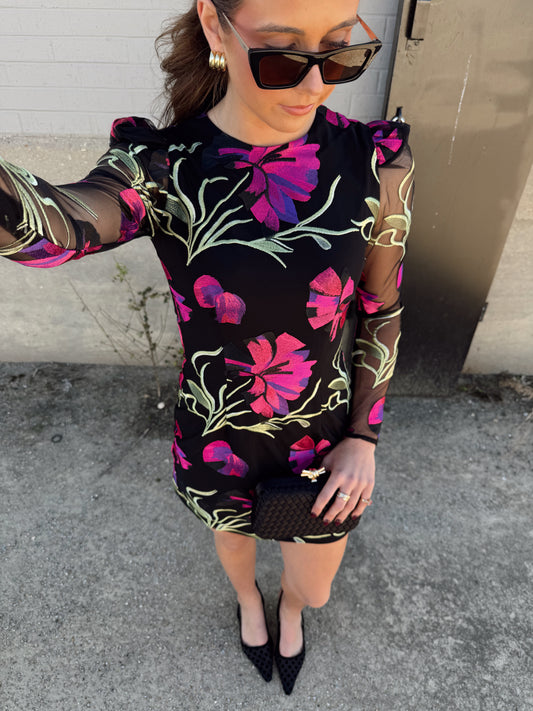 AMAYA LONG SLEEVE MINI DRESS