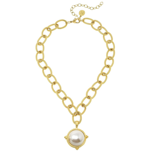 PEARL CAB CHAIN NECKLACE