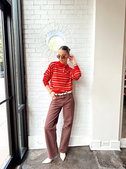 KATHY STRIPE KNIT TOP