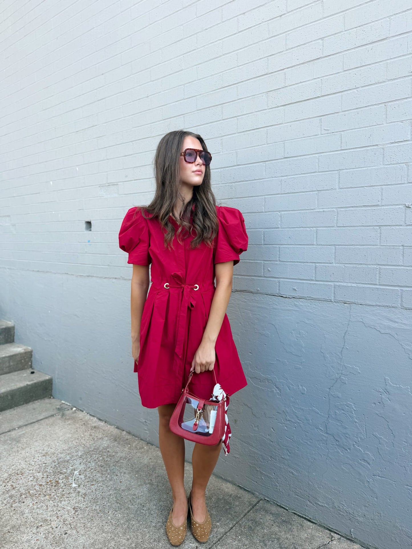 TARA MINI DRESS W/ CINCHED WAIST TIE