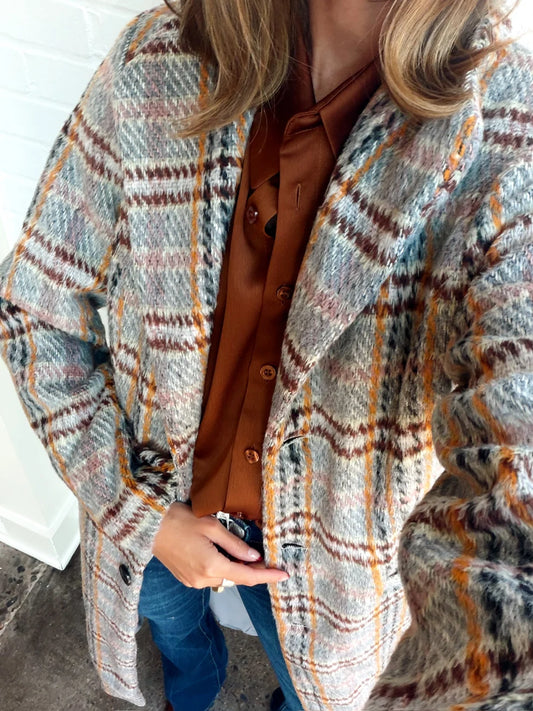 FLOWER BED PLAID COAT