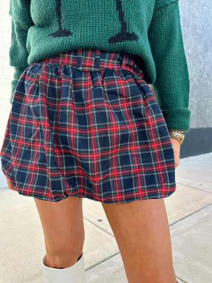 PLAID BUBBLE SKIRT