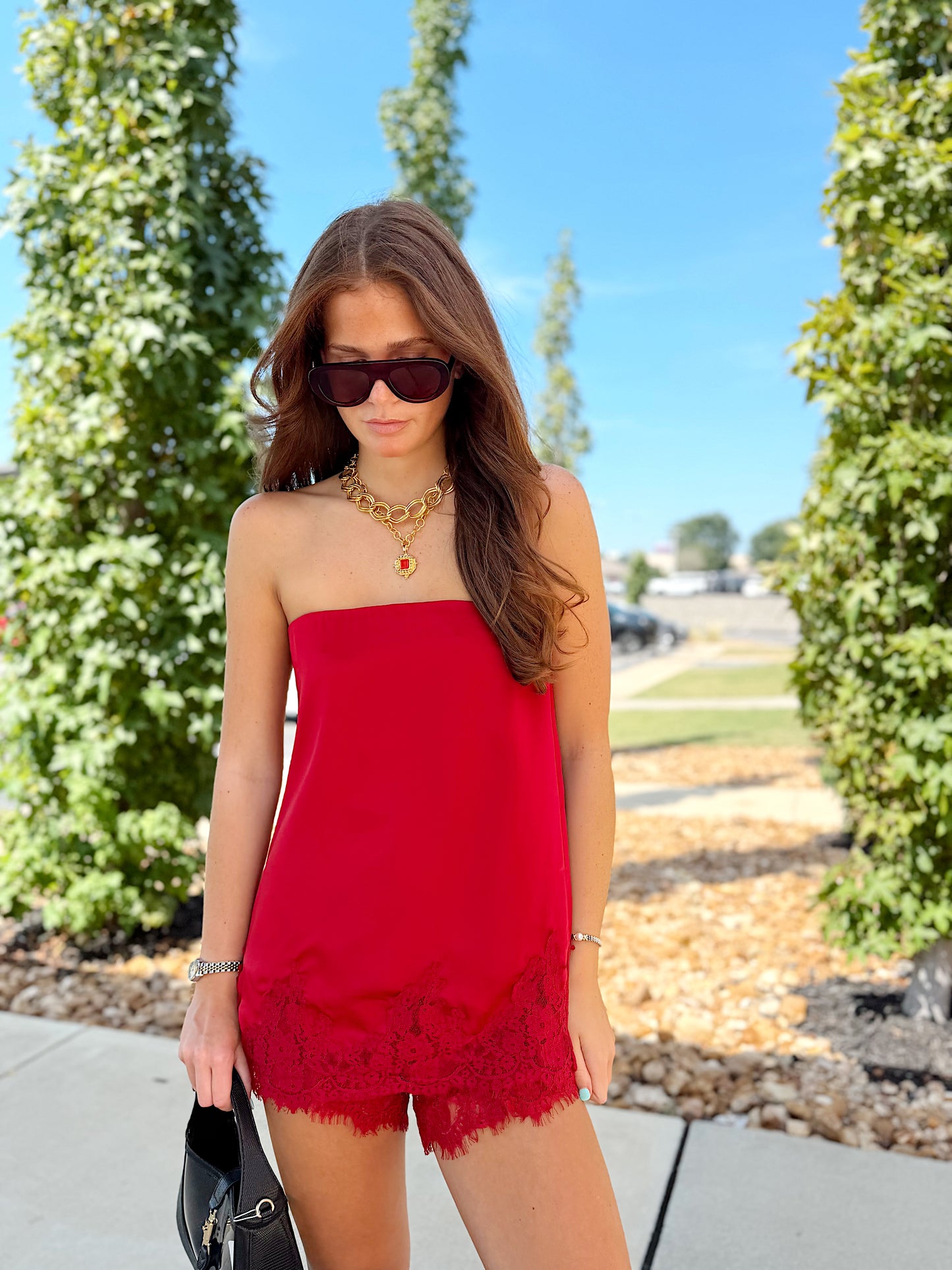 LACE TRIM SHORTS