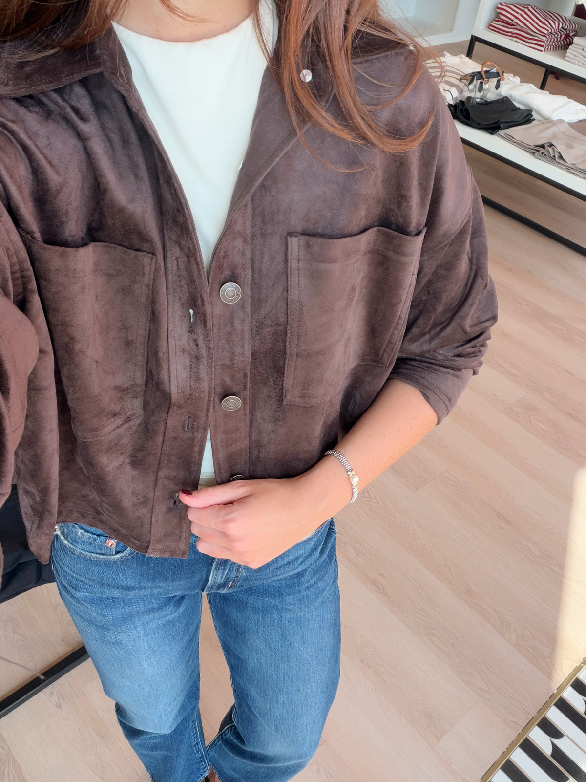 ALL DAY CROPPED SUEDE JACKET