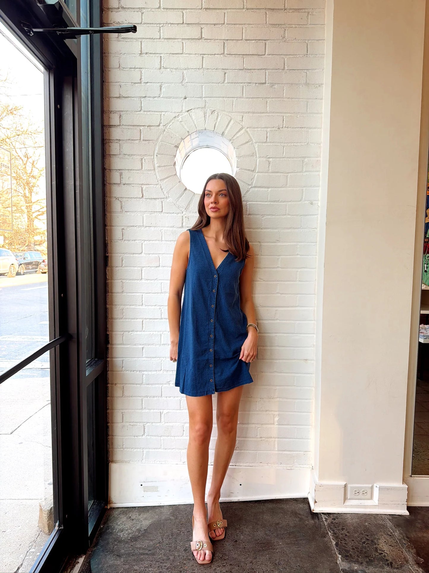 SOLACE DENIM MINI DRESS