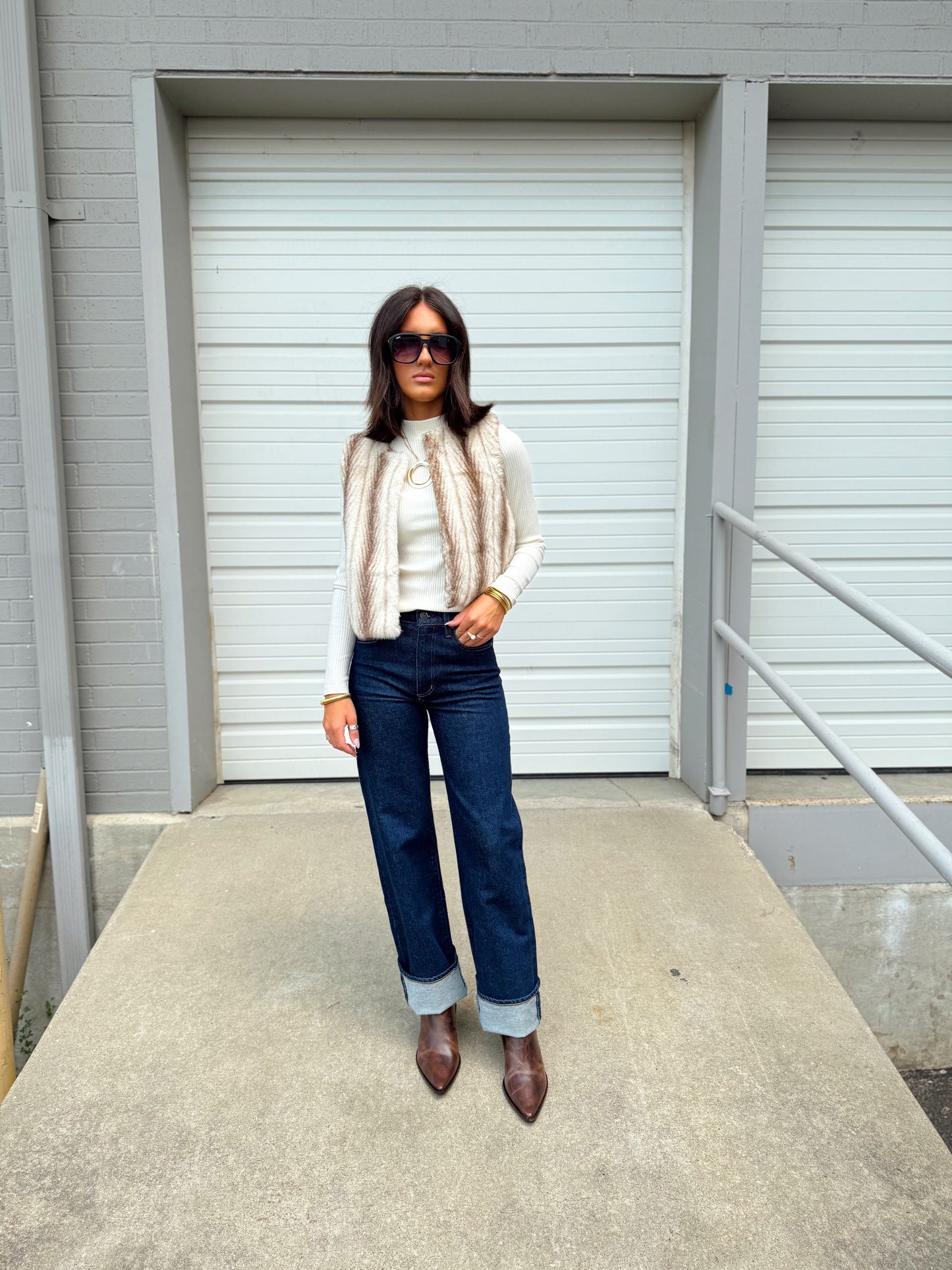 DEMI FAUX FUR CROPPED VEST