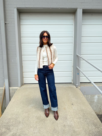 DEMI FAUX FUR CROPPED VEST