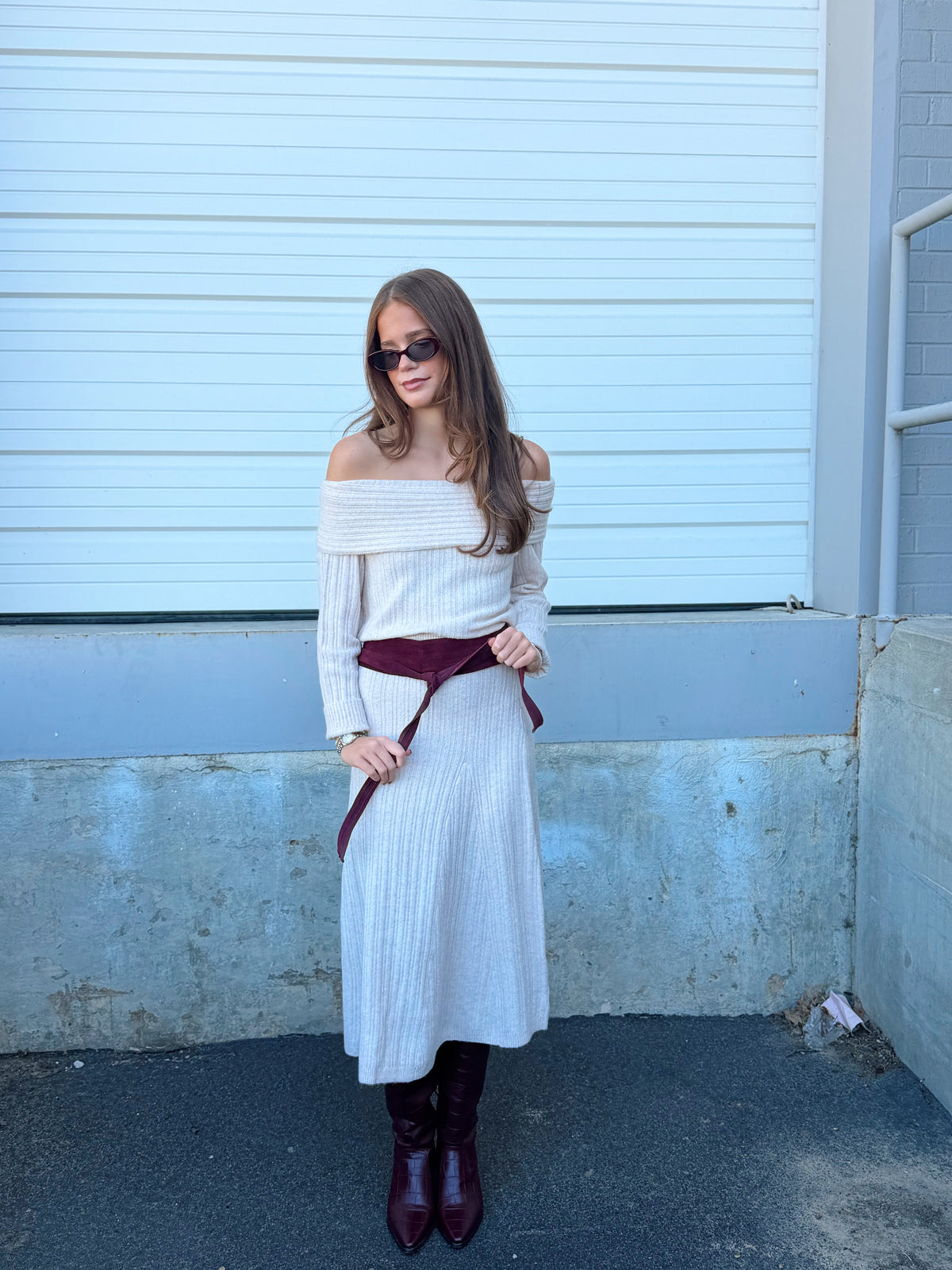 LUCIEN KNIT PULL-ON MAXI SKIRT