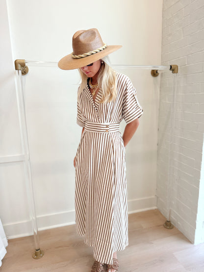 MIDI DRESS WITH DOLMAN SHORT SLEEVE