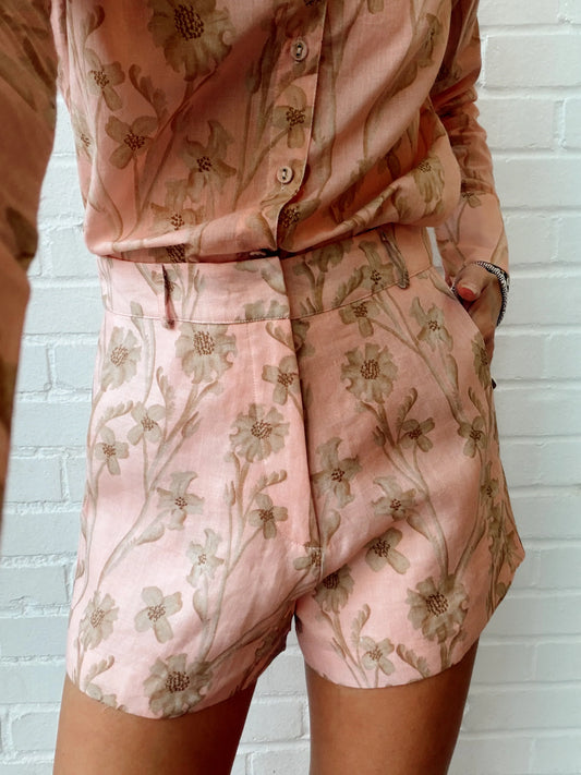 CORAL PRINT SHORTS