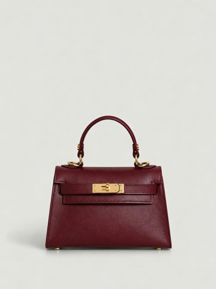 GENUINE SAFFIANO LEATHER HANDBAG WITH STRAP