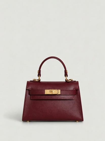 GENUINE SAFFIANO LEATHER HANDBAG WITH STRAP
